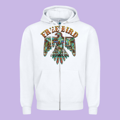 Free Bird Feathers Thunderbird Zipper Hoodie Designed By Barkaloodesign