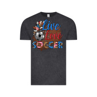 Vintage Black live love soccer Vintage Tee - HRA Design Shop