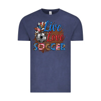Vintage Denim live love soccer Vintage Tee - HRA Design Shop