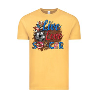 Vintage Mustard live love soccer Vintage Tee - HRA Design Shop