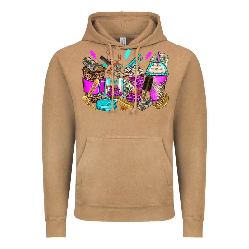 Hair Hustler Coffee Cups Vintage Hoodie by Zillion Design Studio | Teevron