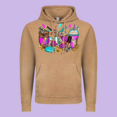 Hair Hustler Coffee Cups Vintage Hoodie Designed By Zillion Design Studio