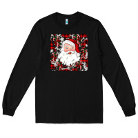 Black santa christmas coaster Long Sleeve Tee - JahusDesignShop