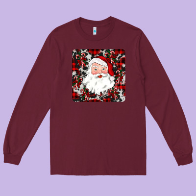Santa Christmas Coaster Long Sleeve Tee Designed By Jahusdesignshop