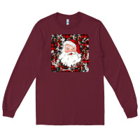 Burgundy santa christmas coaster Long Sleeve Tee - JahusDesignShop