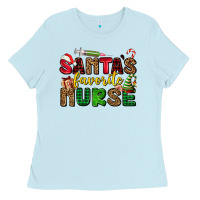 Baby Blue santas favorite nurse Ladies Tee - AdoDesignShop