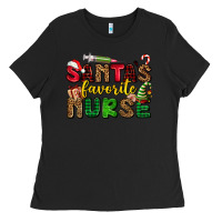 Black santas favorite nurse Ladies Tee - AdoDesignShop