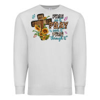 Dove Grey pray on it pray over it pray through it Premium Sweatshirt - MaliasSmallBusiness