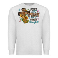 Oatmeal Heather pray on it pray over it pray through it Premium Sweatshirt - MaliasSmallBusiness