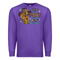 Purple pray on it pray over it pray through it Premium Sweatshirt - MaliasSmallBusiness