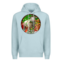 Blue Mist christmas dorset sheep Premium Hoodie - LillyAllenDesigns