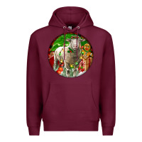 Burgundy christmas dorset sheep Premium Hoodie - LillyAllenDesigns