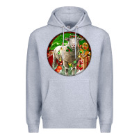 Heather Grey christmas dorset sheep Premium Hoodie - LillyAllenDesigns