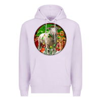 Lilac christmas dorset sheep Premium Hoodie - LillyAllenDesigns