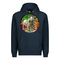 Navy christmas dorset sheep Premium Hoodie - LillyAllenDesigns