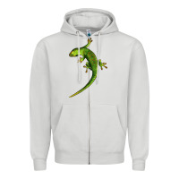 Dove Grey Green Lizard Illustrations Zipper Hoodie - LillyAllenDesigns