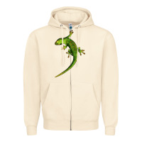 Sandshell Green Lizard Illustrations Zipper Hoodie - LillyAllenDesigns