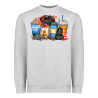 Heather Grey monster truck coffee cups Heavyweight Sweatshirt - Zillion Design Studio