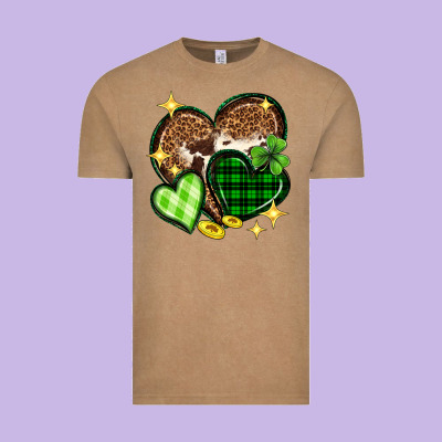 St. Patrick's Day Hearts Vintage Tee Designed By Neo Western