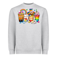 Heather Grey pride coffee cups Heavyweight Sweatshirt - Zillion Design Studio