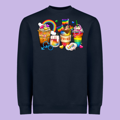 Pride Coffee Cups Heavyweight Sweatshirt Designed By Zillion Design Studio