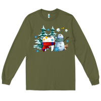 Army Green dental christmas teeth and winter with snowman Long Sleeve Tee - AdoDesignShop