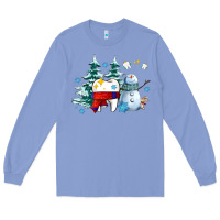 Colony Blue dental christmas teeth and winter with snowman Long Sleeve Tee - AdoDesignShop