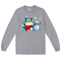 Heather Grey dental christmas teeth and winter with snowman Long Sleeve Tee - AdoDesignShop