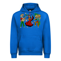 Cobalt Mexican Skeletons Urban Hoodie - texasbilliewilder
