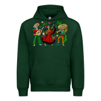 Forest Green Mexican Skeletons Urban Hoodie - texasbilliewilder