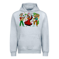 Heather Grey Mexican Skeletons Urban Hoodie - texasbilliewilder