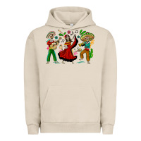Pigment French Oak Mexican Skeletons Urban Hoodie - texasbilliewilder