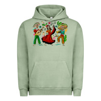 Pigment Oil Green Mexican Skeletons Urban Hoodie - texasbilliewilder