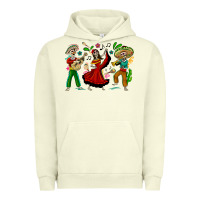 Pigment Pistachio Mexican Skeletons Urban Hoodie - texasbilliewilder