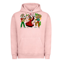 Pigment Salmon Mexican Skeletons Urban Hoodie - texasbilliewilder