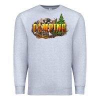 Heather Grey camping Premium Sweatshirt - NancyCooperArtShop