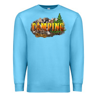 Ocean Blue camping Premium Sweatshirt - NancyCooperArtShop