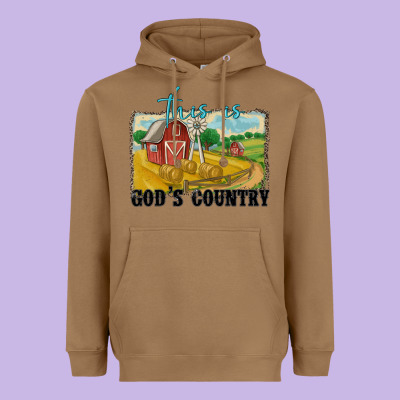 This Is God's Country Heavyweight Hoodie Designed By Maliassmallbusiness