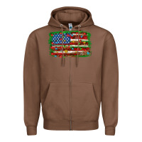 Chestnut Christmas american flag Zipper Hoodie - NancyCooperArtShop