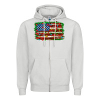 Dove Grey Christmas american flag Zipper Hoodie - NancyCooperArtShop