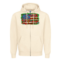 Sandshell Christmas american flag Zipper Hoodie - NancyCooperArtShop