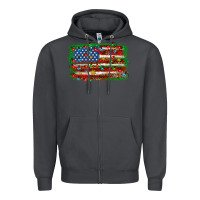 Smoke Christmas american flag Zipper Hoodie - NancyCooperArtShop