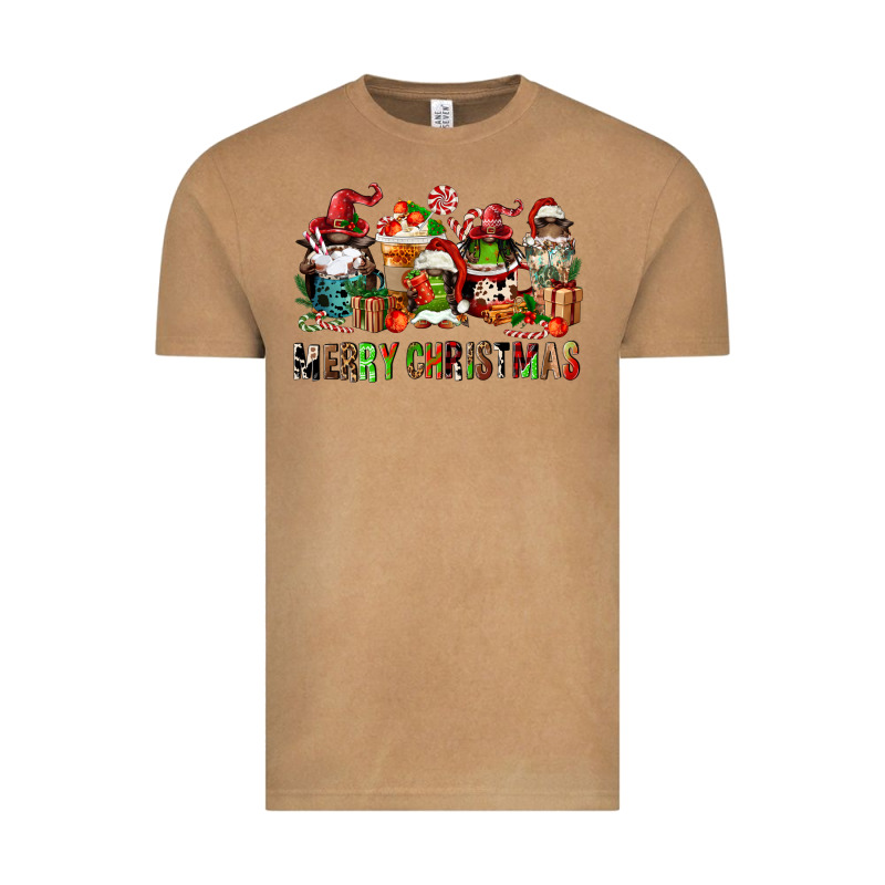 Merry Christmas Coffee Afro Gnomies Vintage Tee by FaDigitalArtStudio | Teevron