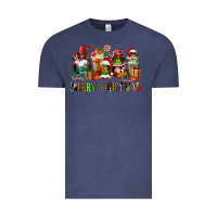 Vintage Denim merry christmas coffee afro gnomies Vintage Tee - FaDigitalArtStudio