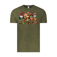 Vintage Olive merry christmas coffee afro gnomies Vintage Tee - FaDigitalArtStudio