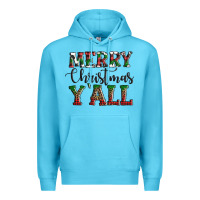 Ocean Blue merry christmas y'all Premium Hoodie - AdoDesignShop