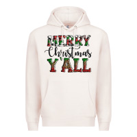 Pale Pink merry christmas y'all Premium Hoodie - AdoDesignShop