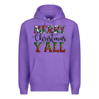 Purple merry christmas y'all Premium Hoodie - AdoDesignShop
