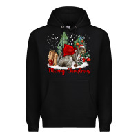 Black Merry Christmas Gray Squirrel Premium Hoodie - LillyAllenDesigns