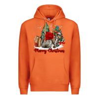 Carrot Merry Christmas Gray Squirrel Premium Hoodie - LillyAllenDesigns
